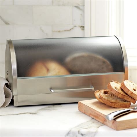 williams sonoma stainless steel bread box|ceramic bread basket williams sonoma.